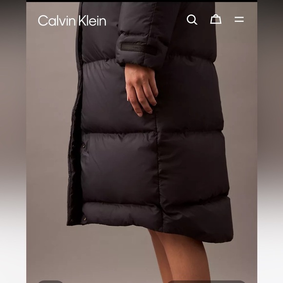 Calvin Klein Long Down Puffer Jacket sz XS - Picture 12 of 14